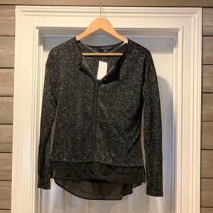 SANCTUARY Metallic long sleeve blouse with sheer bottom. Size S